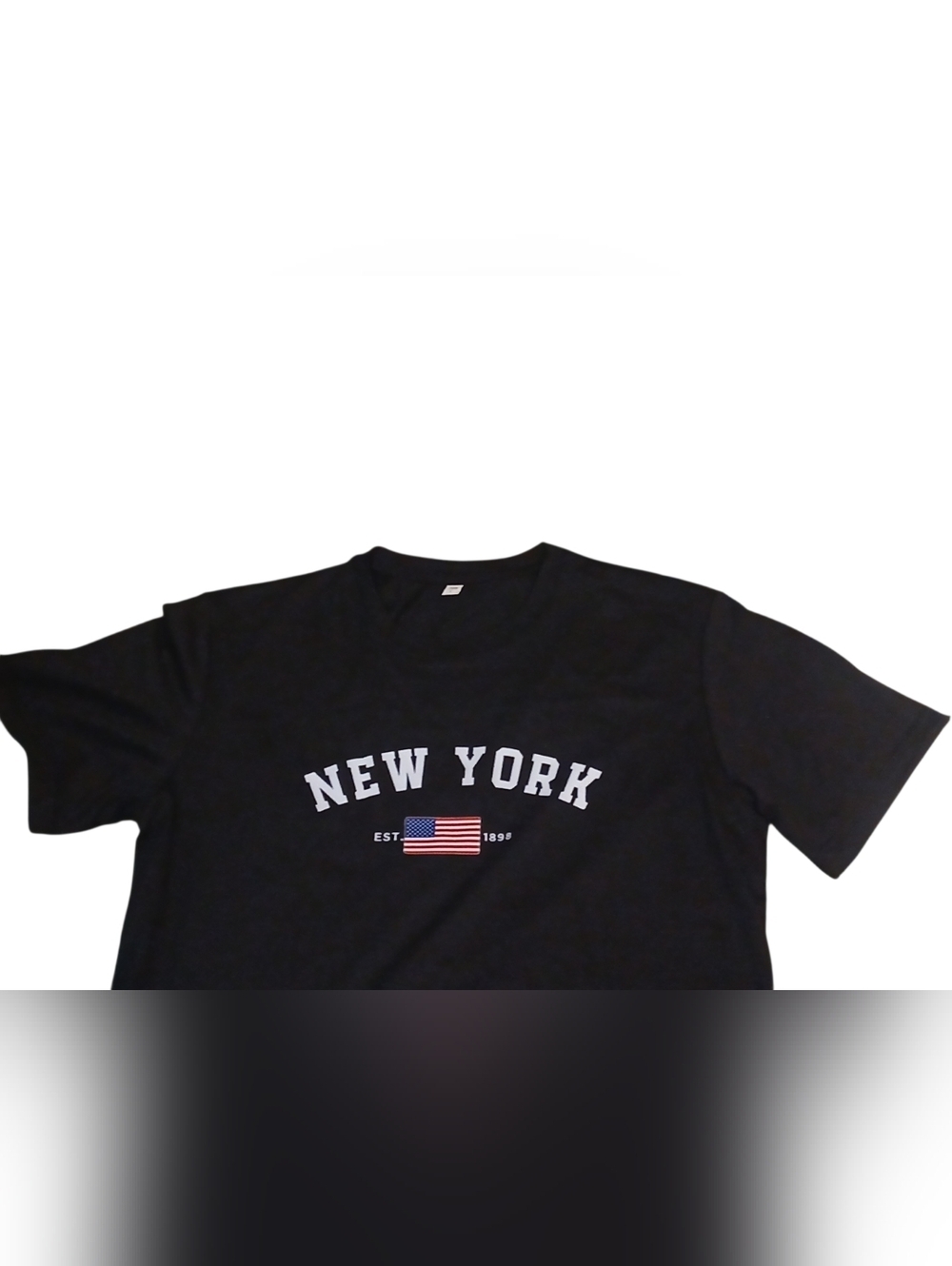 Access - Navy Blue Short Sleeve Shirt, Crew Neck, Graphic Print, New York - Picture 5 of 10
